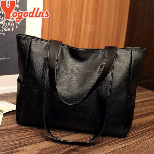 Winter New Tote Bag for Women PU Leather Shoulder Bag Large Capacity Handbag Vintage Embossing Lady Handle Bag Pouch