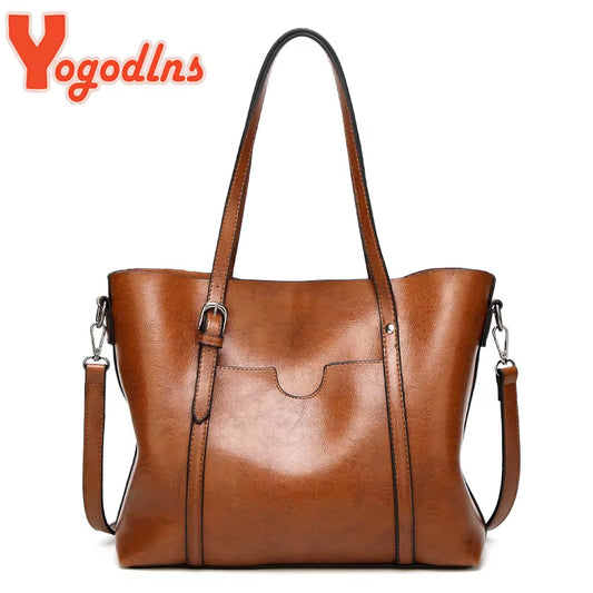 Winter PU Leather Tote Bag for Women Large Capacity Handle Bag Designer Handbag Vintage Crossbody Bag Brands Handle Bag