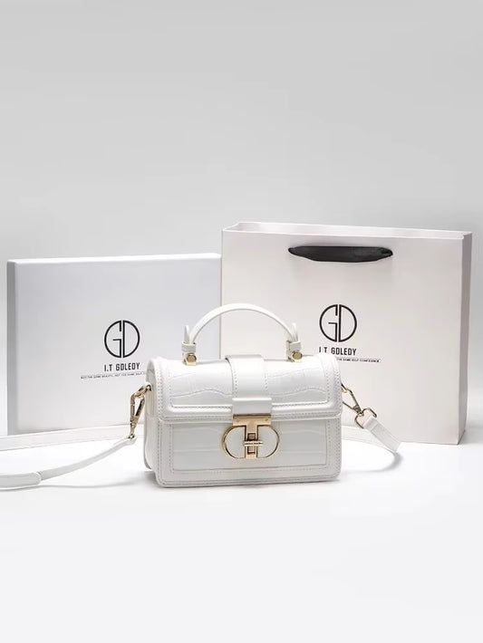 Luxury Designer Bags with High Quality Alligator Printing Leather and Delicate Metal Design Women'S Portable Shoulder Bag