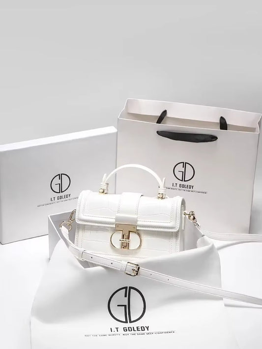 Luxury Designer Bags with High Quality Alligator Printing Leather and Delicate Metal Design Women'S Portable Shoulder Bag